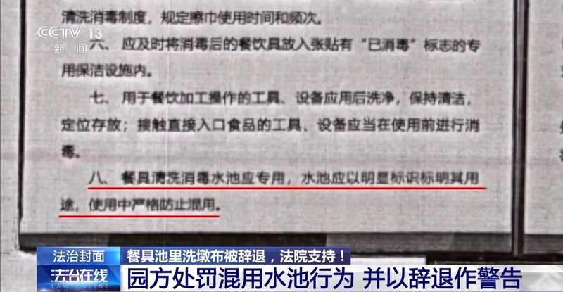 一名厨工在幼儿园洗碗池里洗墩布被辞退 法院：支持！儿童安全重于一切(图6)